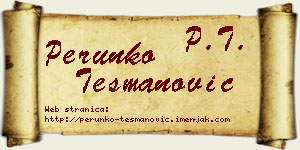 Perunko Tešmanović vizit kartica